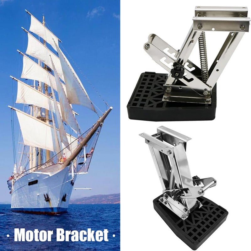 Haida 2 Stroke Outboard Motor Bracket Kicker for Boat up to 20HP, Auxiliary Heavy Duty Marine Motor Bracket Max Load 20HP - Image 4